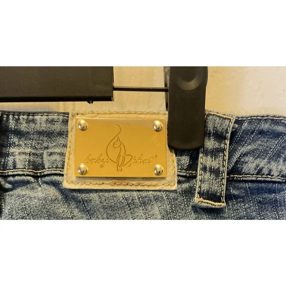 Baby Phat Jean Shorts Bermuda Capri Cuffed Denim Sz 11 Mid Rise Y2K Streetwear H
